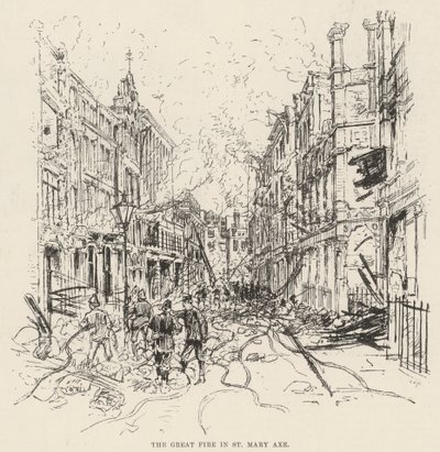 The Great Fire in St Mary Axe by Melton Prior